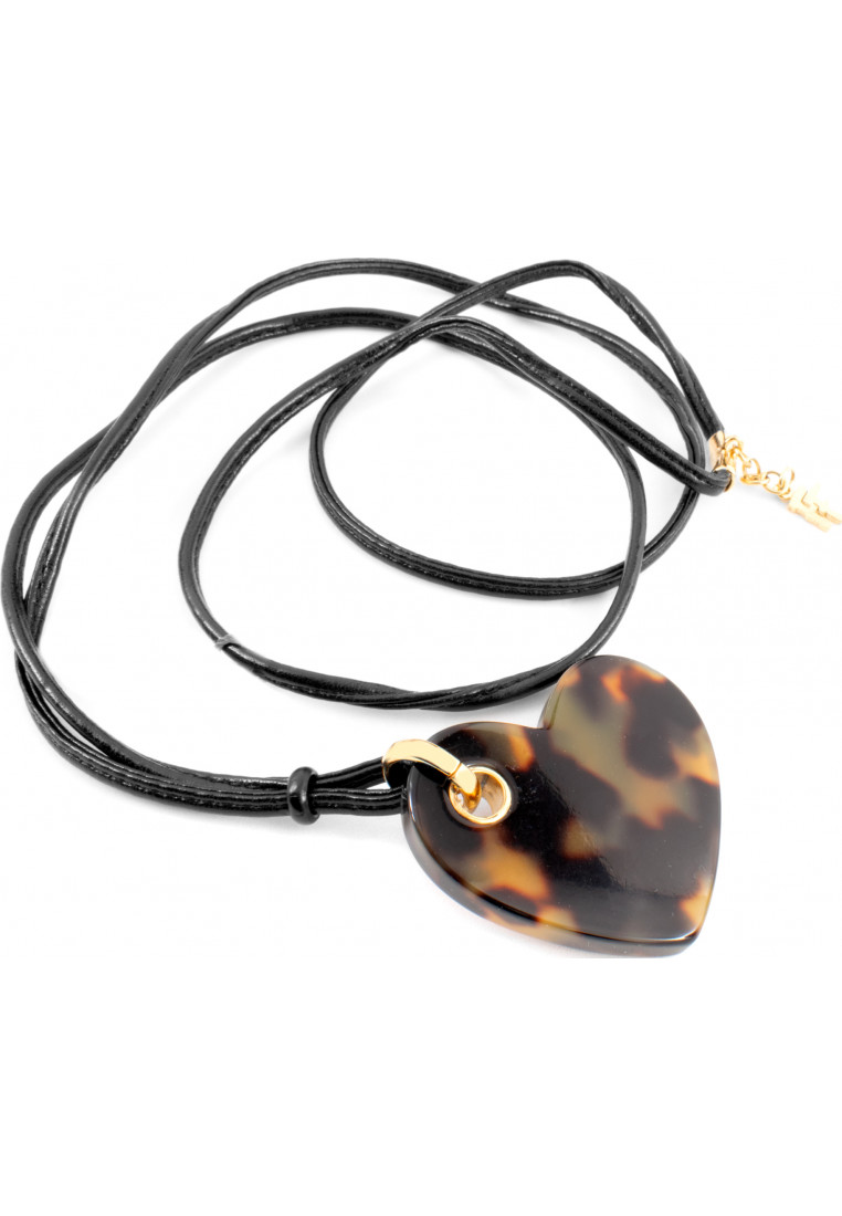 Folli Follie Womens 4N17A099YKB Ladies Necklace - Black Leather - One Size | Folli Follie Sale | Discount Designer Brands