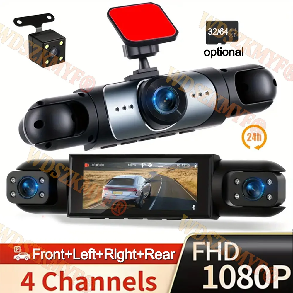 360 ° Auto Kamera 3/4 Objektiv 1080P Dash Cam Auto 1080P Auto aufnahme kamera Auto DVR Vorne Links rechts rückspiegel Kamera Auto Zubehör Image