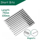 1 pz/1 set punta per cacciavite Phillips PH00 PH0 PH1 PH2 magnetico 1/4 pollici. Strumento di riparazione per punte da trapano con codolo esagonale in acciaio S2 da 75/100 mm di lunghezza