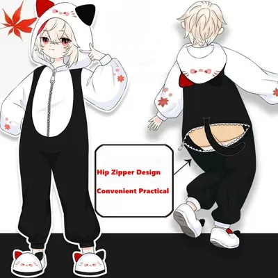 Neues Spiel Genshin Impact Kaedehara Kazuha Kigurumi Halloween Onesies Erwachsene Pyjamas Karneval Cosplay Kostüm Nachtwäsche Overall Image