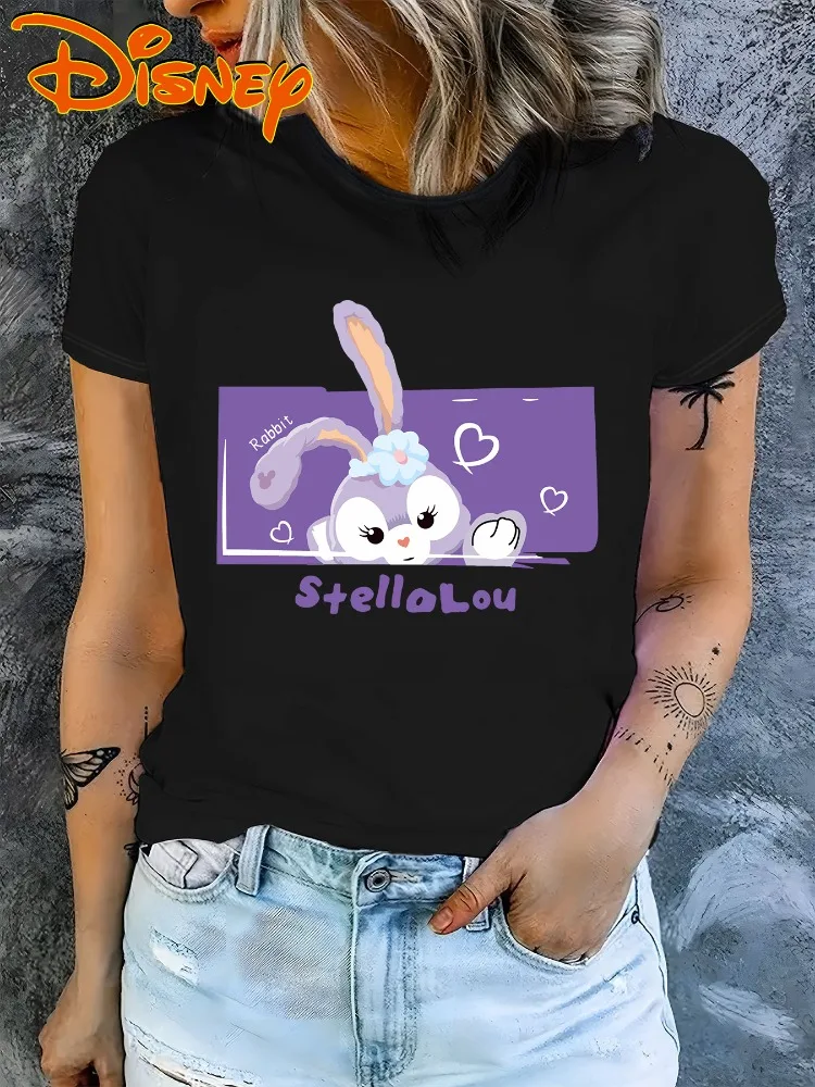 Disney Star Dulu Rabbit Park Geschenk Rundhals-T-Shirt Lässiges modisches Kurzarm-T-Shirt Ideal für den täglichen Gebrauch Sommer-Y2K-Shirt Image