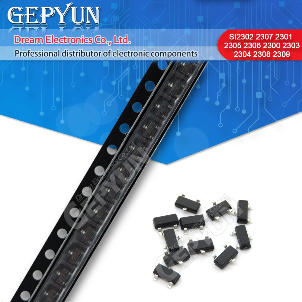 50PCS SI2302 SI2307 SI2301 SI2305 SI2306 SOT23 SI2300 SI2304 SI2308 SI2309 SI2303 SOT-23 N-kanal feldeffekttransistor Image