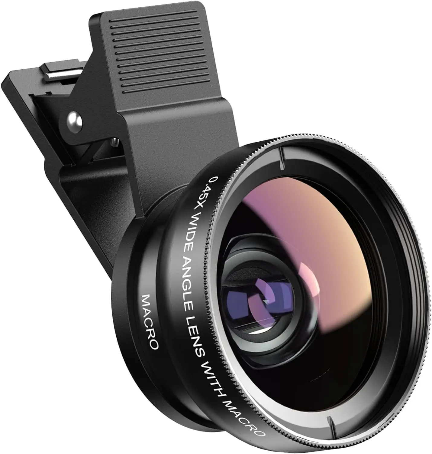 Objectif de téléphone portable à 2 fonctions, grand Angle 0,45x et objectif de caméra Macro HD 12,5x universel pour iPhone, téléphone Android, Smartphone