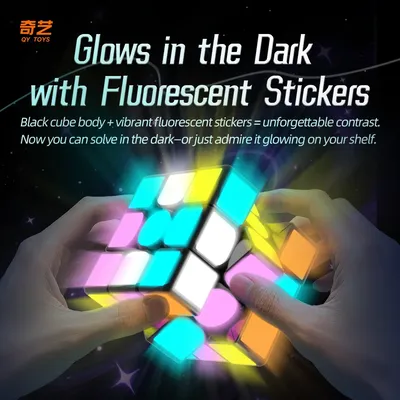 [Picube] Qiyi Fluoreszierender Spiegel 2x2 3x3 Pyraminx Magnetischer Magic Speed Cube Professionelles Zappelspielzeug Qiyi 3x3 Cubo Magico Puzzle Image
