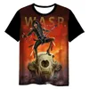 W.A.S.P Rock Band 3D Sport Schnelltrocknendes, atmungsaktives Herren-T-Shirt Heavy Metal Hip-Hop Street Casual Outdoor Kurzarm-Sommer-Top