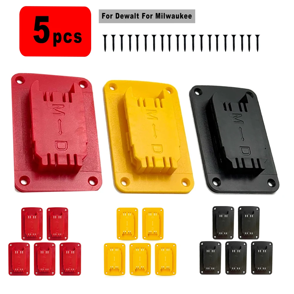 NEUE 5Pcs Für Dewalt/Milwaukee 14,4/18V/20V Batterie Werkzeuge Maschine Halter Werkzeug Lagerung Rack wand Montieren Werkzeug Halterung Image