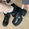 Punk Stil Frauen Moderne Kurze Stiefel Mode Plattform Höhe Erhöhen Ankle Booties Herbst Winter Schuhe Zapatos De Mujer
