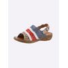 Sandale, Damen, Gr. 38, bunt (jeansblau, rot), Glattleder, sportlich, Schuhe