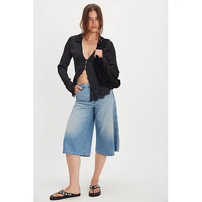 Wrangler Culotte Jeans at Free People in Shimmerstone, Size: 29