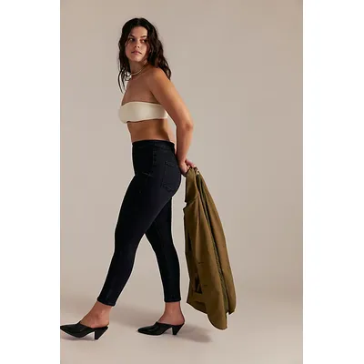 CRVY Infinite Stretch Pull-On Skinny Jeans by We The Free at Free People in Skyfall, Size: Xxl Short