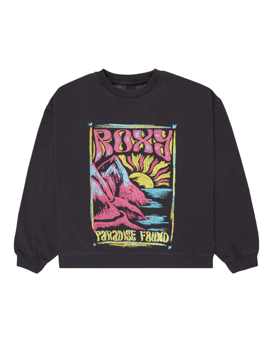 Sweatshirt ROXY "Lineup Brushed", Mädchen, Gr. 14(155-164cm), grau (anthrazit), 55% Baumwolle, 25% Baumwolle, 20% Polyester, Sweatshirts Sweatshirt