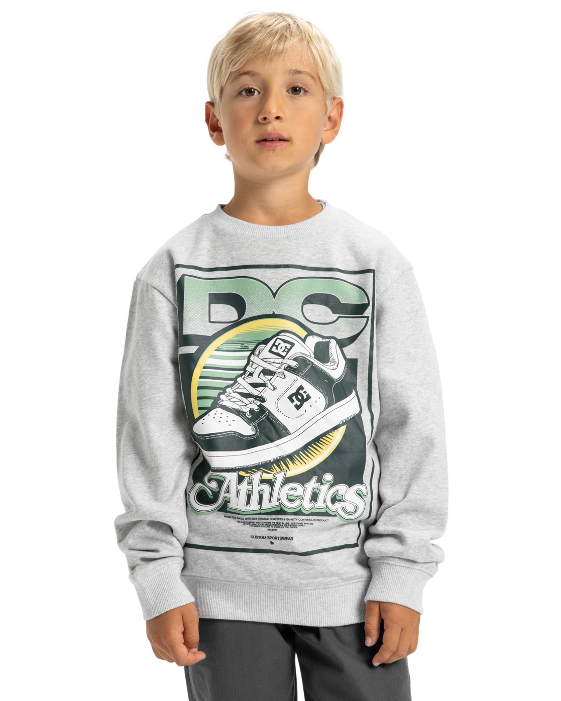 Sweatshirt DC SHOES "Manteca Tribute", Jungen, Gr. 16(165-172cm), grau (light erdgrau), Obermaterial: 55% Baumwolle, 25% Baumwolle, 20% Polyester;, Sweatshirts Sweatshirt