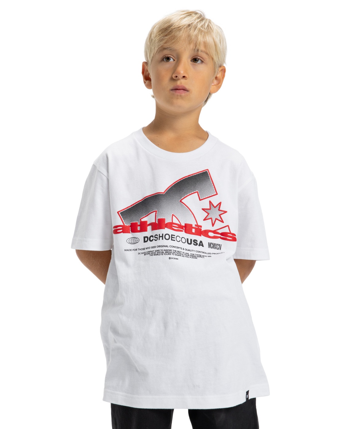 T-Shirt DC SHOES "Slathletic", Jungen, Gr. 10(140-148cm), weiß, 75% Baumwolle, 25% Baumwolle, Shirts T-Shirt