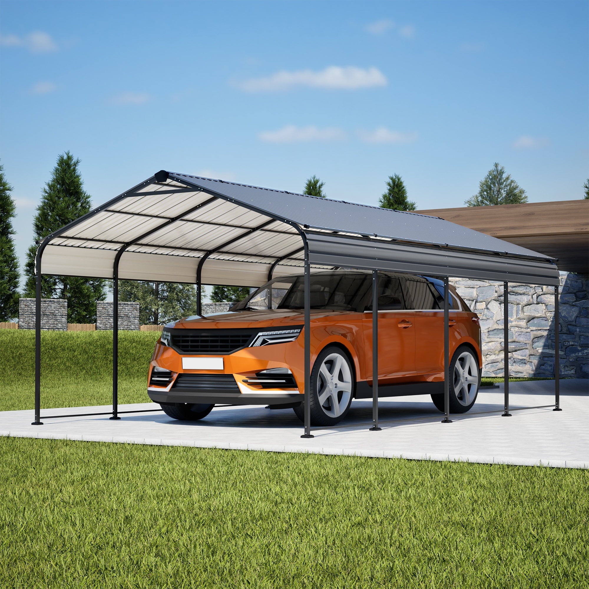 Metal Carport Black