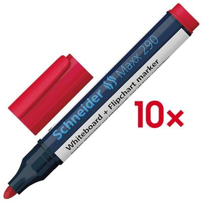 Schneider 10x Whiteboard & Flipchart-Marker »Maxx 290« rot Image