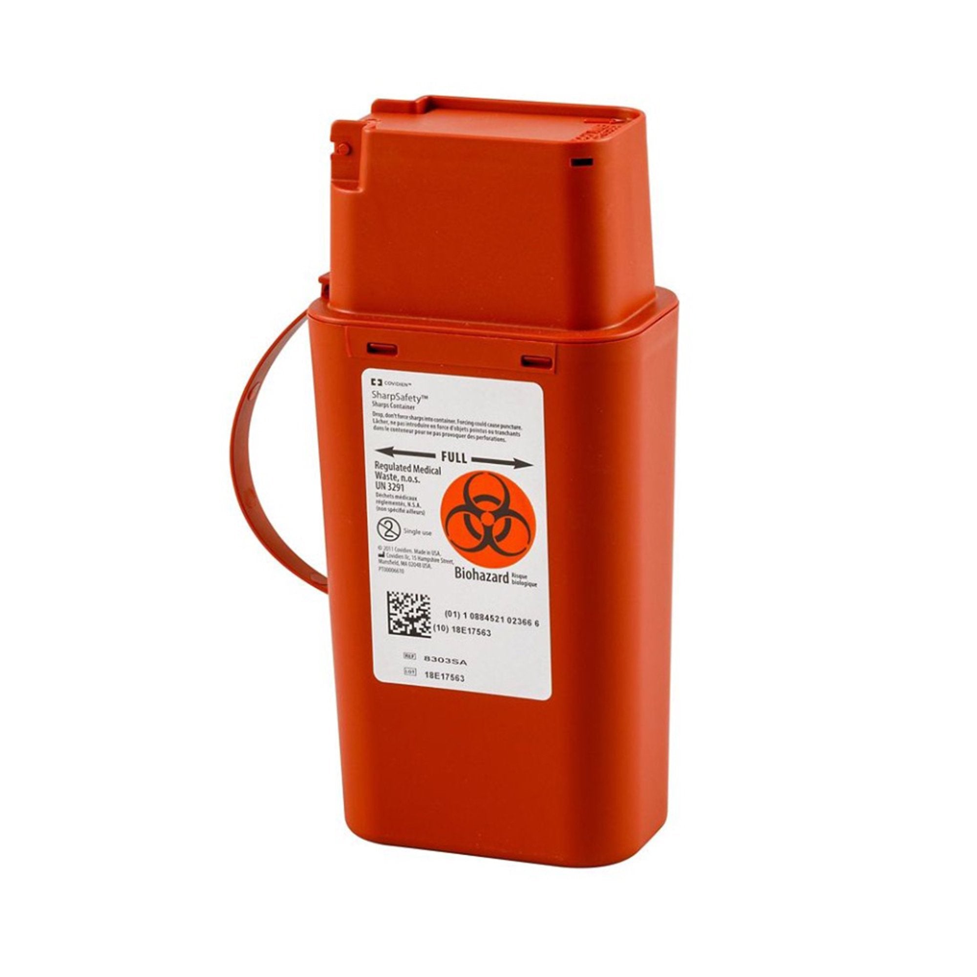SharpSafety Pocket Shuttle Sharps Container Red Base 8-3/4 H X 2-1/2 D X 4-1/2 W Inch Vertical Entry 0.25 Gallon (358432_CS) 20/CS SharpSafety™ Shar
