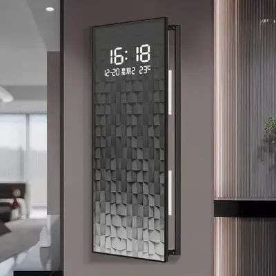 Nordic Style Digital Clock Wall Art Aesthetic Unique Luminous Modern Digital Clock Living Room Orologio Da Parete Home Decor