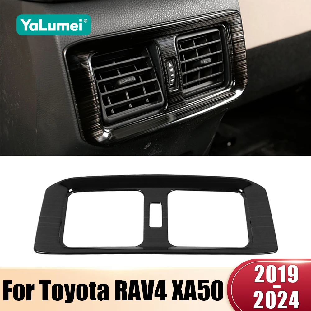 Für Toyota RAV4 XA50 2019 2020 2021 2022 2023 2024 RAV4 Hybrid Auto Hinten Klimaanlage Air Vent Outlet Trim Abdeckung Aufkleber Image