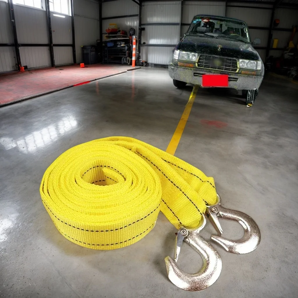 5 Tonnen robuster Abschleppgurt – 4 m langes Abschleppkabel mit Haken für Audi, BMW, Ford, Toyota, SUV Image