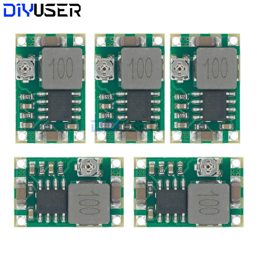 5 Stück Mini-360 DC-DC-Abwärtswandler 4,75-23V auf 0,9-17V 3A Step-Down-Modul, Ersatz für LM2596, Autoladegerät DIY Image