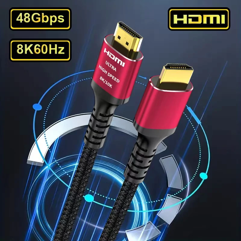 MIZIQIER Lange 8K HDMI 21 Kabel 48 Gbit/s Ultra High Speed geflochtene Kabel 4K120 Hz 8K60 Hz für Roku TV PS5 PS4 HDTV RTX 3080 3090 Image