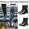 Winter Motorrad Reitstiefel Stiefel High-Top Herren Schuhe Mode Stiefeletten Niet Freizeitschuhe Samt Stil Modische Stiefel
