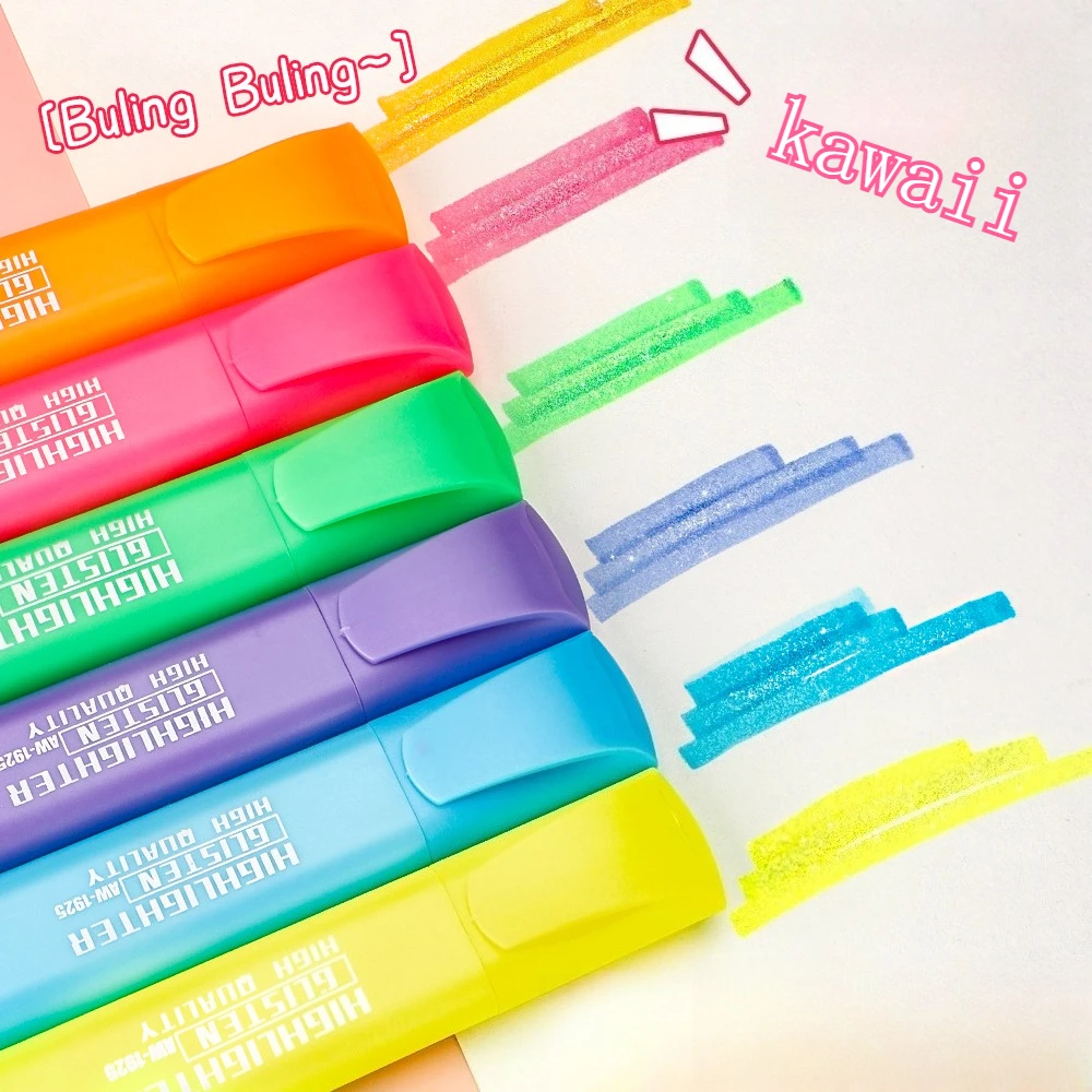 8 Stück/Farben Kawaii bunte Textmarker – wischfest | Zum Malen, Studiennotizen, Graffiti | Kunst- und Schulbedarf. Image