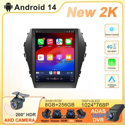 9,7 Zoll Android für Hyundai Santafe 2013–2017 IX45 2013–2017 Player Multimedia Stereo Head Unit Navigation GPS Keine 2din DVD