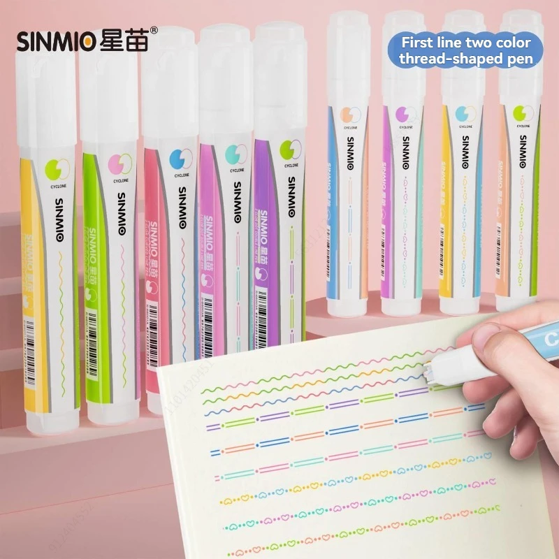 6 Teile/satz Liebe Form Umriss Stifte Highlighter Marker Kurve Roller Spitze Stift Nette Schreibwaren Kawaii Graffiti Schule Liefert Image
