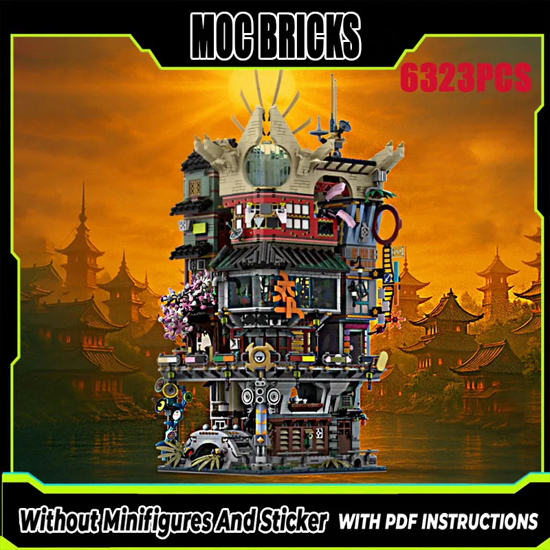 Neue MOC Bausteine Gebäude Modell Ninja Sun Gate Modulare Bausteine kinder Spielzeug Geschenk DIY Montage Set Image