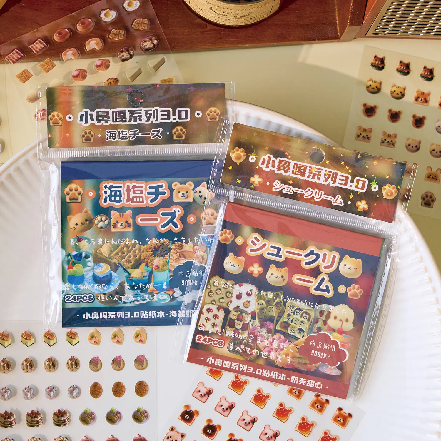 24 Blatt Kawaii Showa Küche Mini-Aufkleberbuch DIY Tagebuch Album Scrapbook Junk Journal Collage Material Niedliche Briefpapieraufkleber Image