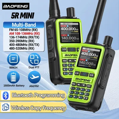 BAOFENG UV-5R Mini Walkie Talkie Multi Band｜Bluetooth Programming Wireless Copy Frequency｜999CH Portable Long Range Ham Radio