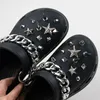 Metall Nieten Loch Schuh Charms Designer Vintage Clogs Schuh Schnalle Zubehör Charms DIY Punk Stil 3D Charms Schuhe Dekorationen
