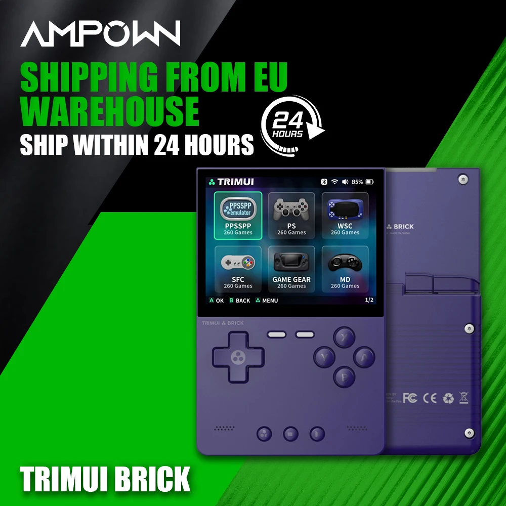 AMPOWN TRIMUI brique Console de jeu Portable pour lecteur 3.2 ''IPS écran Portable rétro jeux vidéo Linux expédition rapide ue disponible