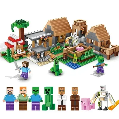 Meine Welt Stadtfiguren Geschenk Großes Dorf Abenteuer Stevie Block Ziegelblock Minecrafta Spielzeug Image