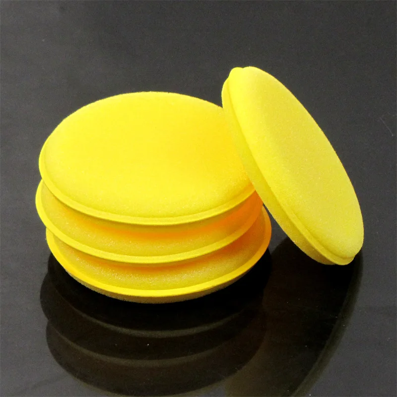 5Pcs Auto Schaum Schwamm Wachs Applikator Reinigung Detaillierung Pads Auto Wachsen Polieren Pad 10cm Auto Waschen Pflege Reinigung kit Image