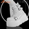 Punk Gothic Style Plattform Mary Jean Schuhe neue Modemarke Frühling Sommer runde Zehen Schnalle Sandalen Stiefel Party Rollenspiel