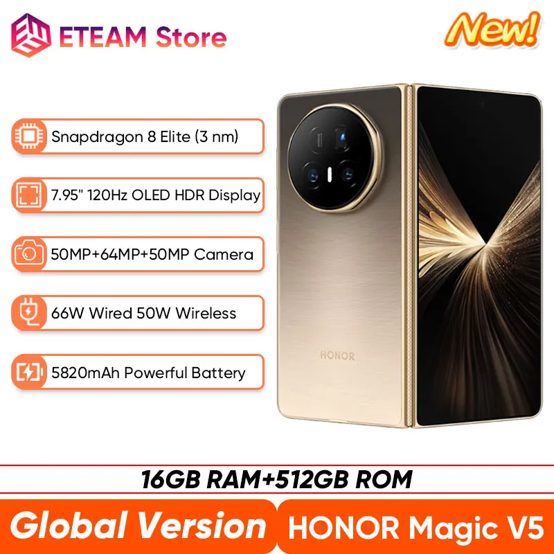 New Global Version HONOR Magic V5 5G Foldable SmartPhone 7.95