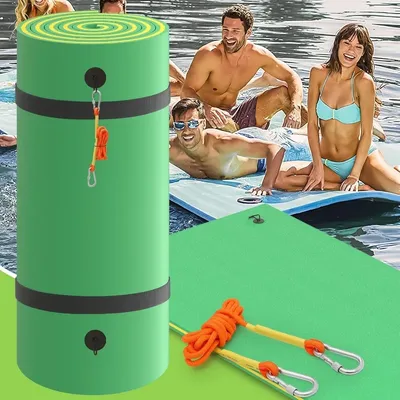 Magshion 18x6 Ft Extra-Large Floating Water Mat, Spacious Pool Float Pad for Lakes, Includes Elastic Tow Rope & Storage Straps