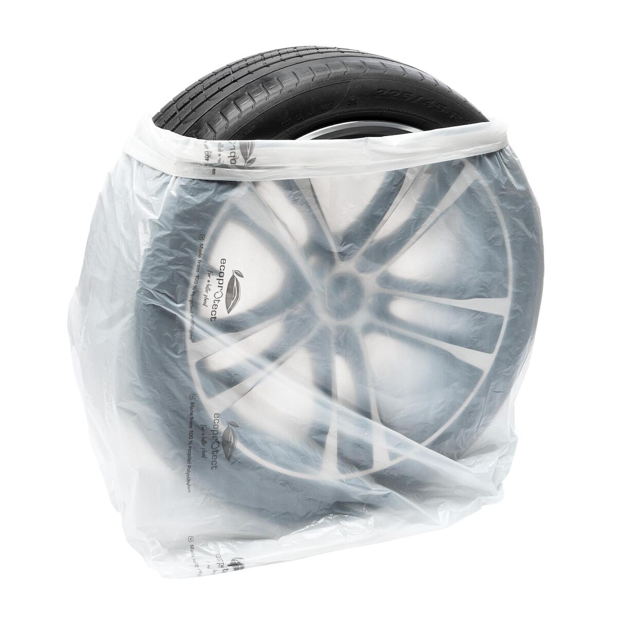 VEPATIM 100 Reifensäcke weiß 700+300×1000mm 25my 100% rPE bis 20" Räder auf Rolle Image