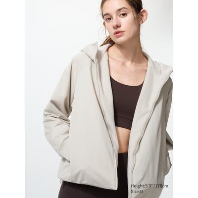 Uniqlo - Stretch Windproof Fleece Full-zip Hoodie - Natural