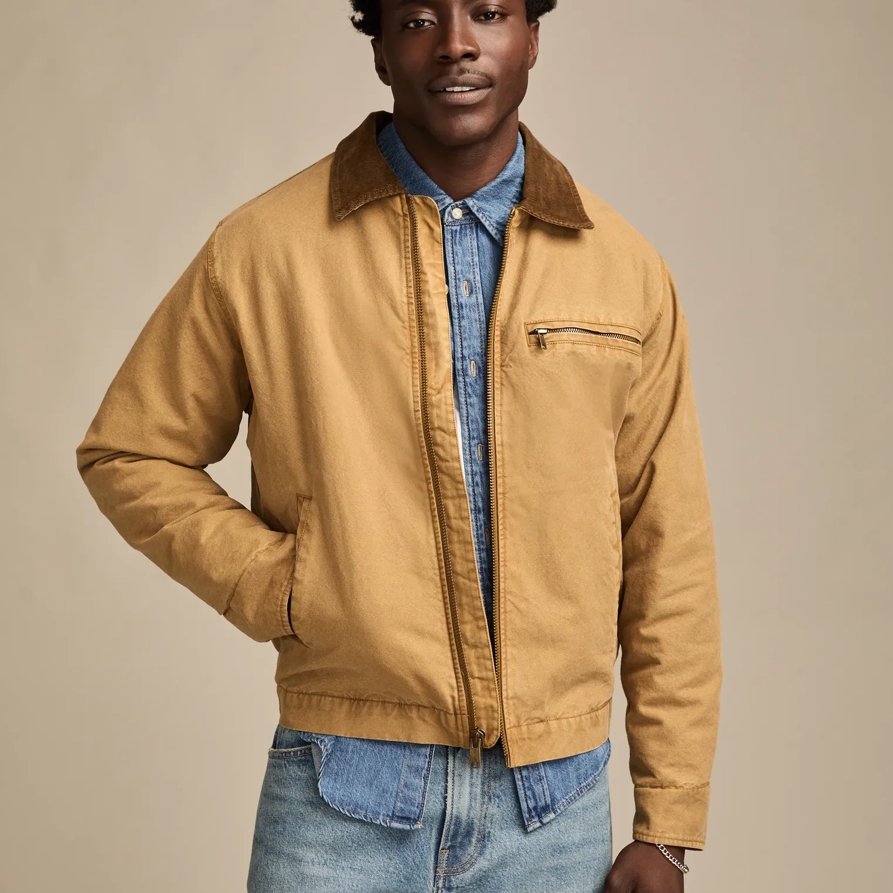 Lucky Brand Canvas Work Jacket - Men's Clothing Outerwear Jackets Coats in Antique Bronze, Size M