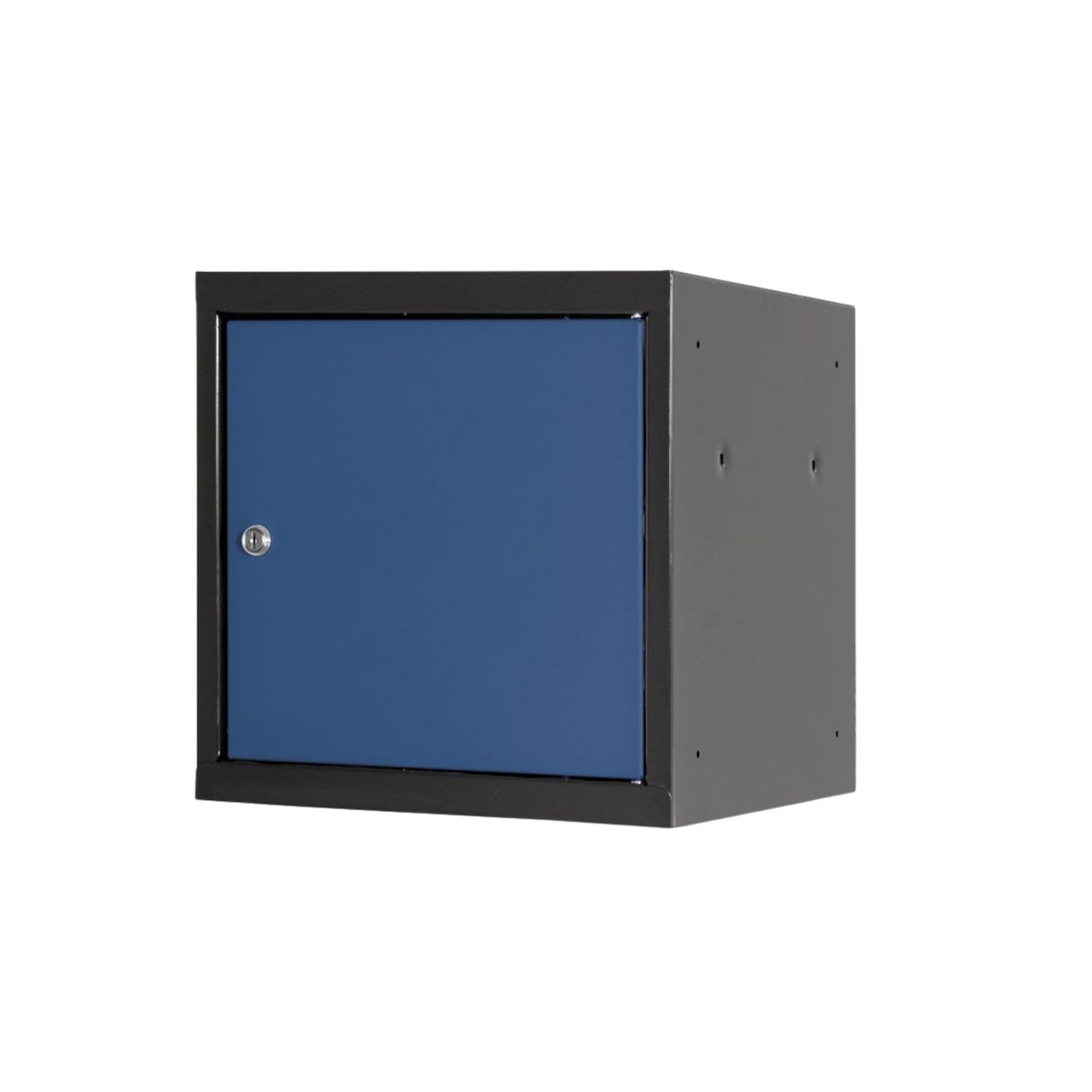 Proregal Schließfachwürfel Blocky mit Zylinderschloss + 2 Schlüssel | HxBxT 40x40x40cm | Anthrazit/Enzianblau Image