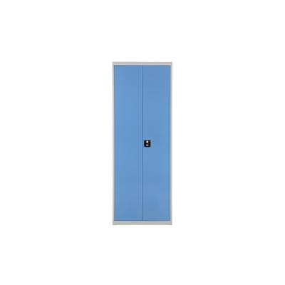 PROREGAL Flügeltürenschrank Owl mit 11 Fachböden + 48 Sichtlagerkästen | HxBxT 195x71x30cm | Lichtgrau/Lichtblau | Spind, Kleinteillager Image