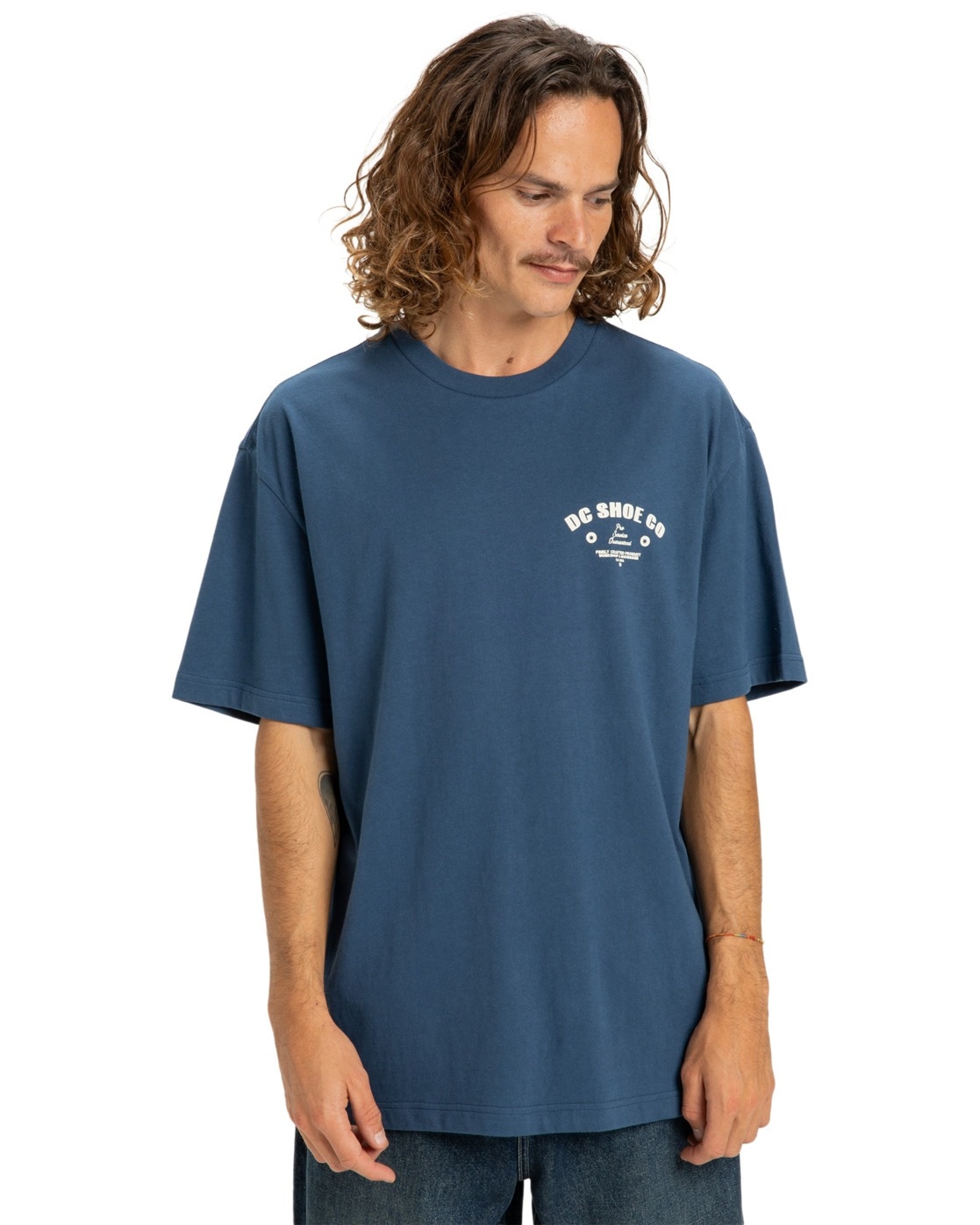 T-Shirt DC SHOES "Pro Service", Herren, Gr. XS, blau (estate blau), 75% Baumwolle, 25% Baumwolle, Shirts T-Shirt