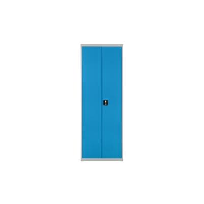 PROREGAL Flügeltürenschrank Owl mit 12 Fachböden + 58 Sichtlagerkästen | HxBxT 195x71x30cm | Lichtgrau/Lichtblau | Spind, Kleinteillager Image