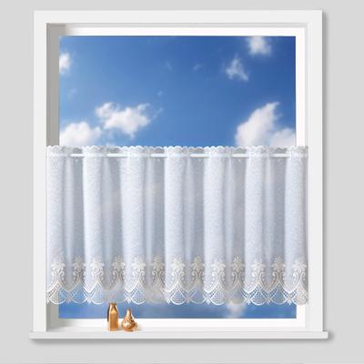 Scheibengardine nach Maß WECKBRODT "Fiorella", weiß (weiß, ecru), B:168cm H:30cm, Obermaterial: 100% Polyester, Gardinen nach Maß, Bistro, Gardine, Store, nach Maß Image