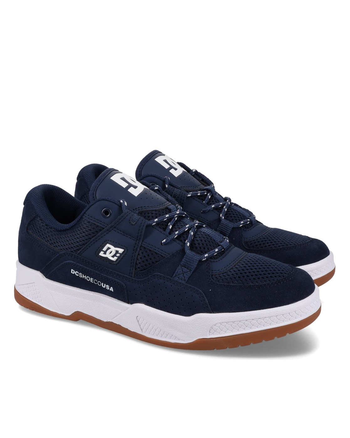 Sneaker DC SHOES "Construct", Herren, Gr. 8(40,5), blau (navy, blau), 54.6% Leder, 20.9% Synthetikmaterial, 25.5% Polyester, Schuhe Sneaker