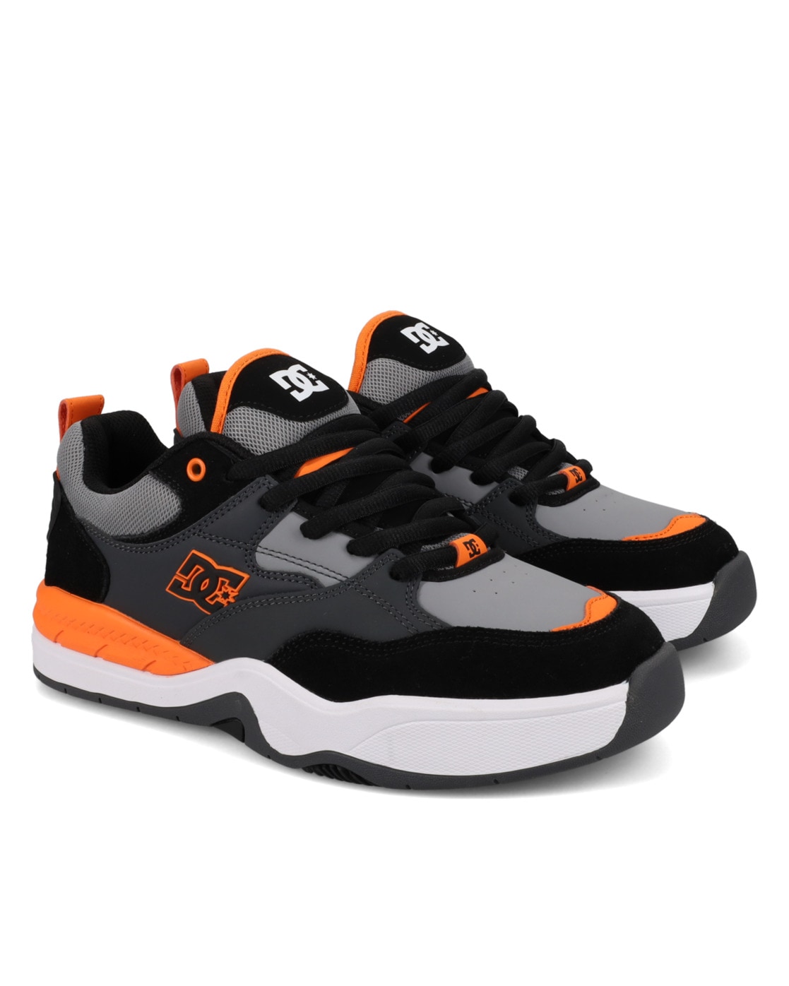 Sneaker DC SHOES "DC Ascend", Herren, Gr. 6,5(38,5), schwarz (schwarz, grau, grau), Obermaterial: Leder (Kuh) / Futter: Textil / Außensohle: Gummi, Schuhe Sneaker