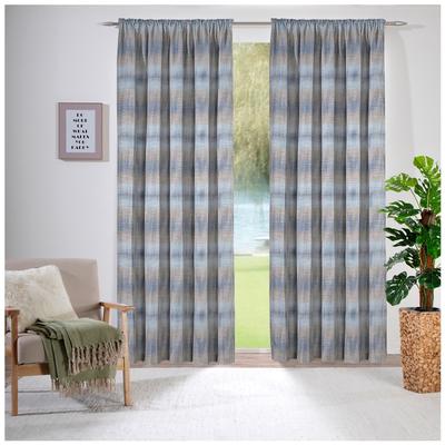 Vorhang WECKBRODT "Kilian", blau (blau, grau), B:140cm H:225cm, Polyester, Gardinen, Gardine, Store, Dekoschal, blickdicht Image
